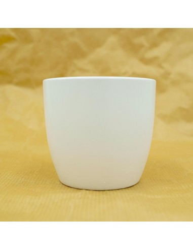 Vaso in ceramica smaltata bianco diametro interno 7,5