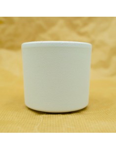 Vaso in terracotta smaltata bianco opaco diametro interno 7