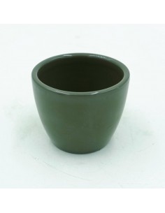 Vaso in terracotta smaltata grigia diametro interno 7