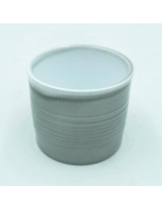 Vaso in terracotta smaltata grigia diametro interno 7,5