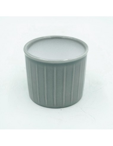 Vaso in terracotta smaltata grigio costolato diametro interno 7,5