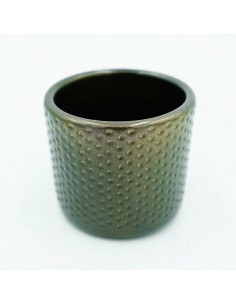 Vaso in terracotta smaltata nero metal  diametro interno 7,5