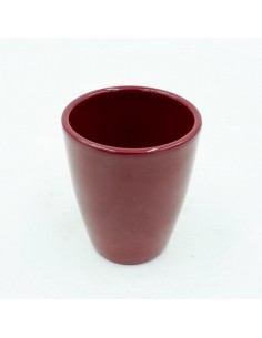 Vaso in terracotta smaltata rosso scuro diametro interno 6