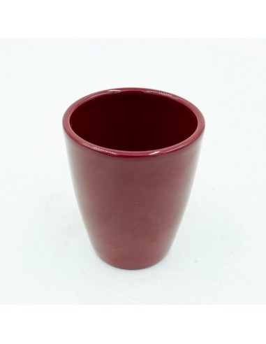Vaso in terracotta smaltata rosso scuro diametro interno 6